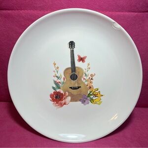 Dolly Parton Floral Guitar Spring Collection Stoneware Plate Home Kitchen Decor